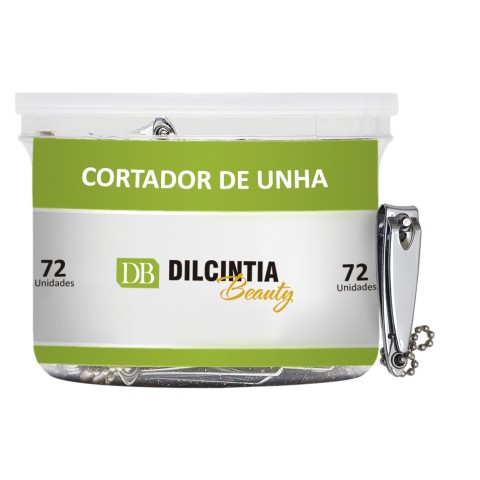 CORTADOR DE UNHA PEQUENO CROMADO - ACO CARBONO - POTE COM 72 UNIDADES