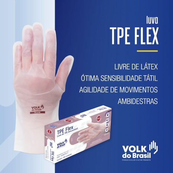 LUVA TPE FLEX TRANSPARENTE  M