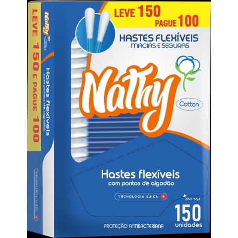 HASTES FLEXIVEIS NATHY COTTON CARTUCHO 150UND