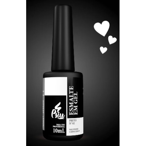 PSIU - ESMALTE EM GEL LED/UV 02 PRETO 10ML