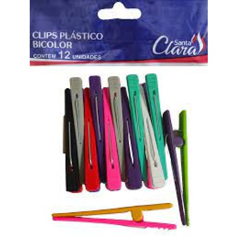 CLIPS PLASTICO COLORIDO C/12